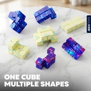Infinity Cube 3 Pack Fidget Cube Toy Stress Anxiety Relief for Adults and Kids Hand-Held Magic Puzzle Flip Fidgeting Finger Toys for ADD ADHD Passing Time Galaxy Space Christmas Stocking Stuffers