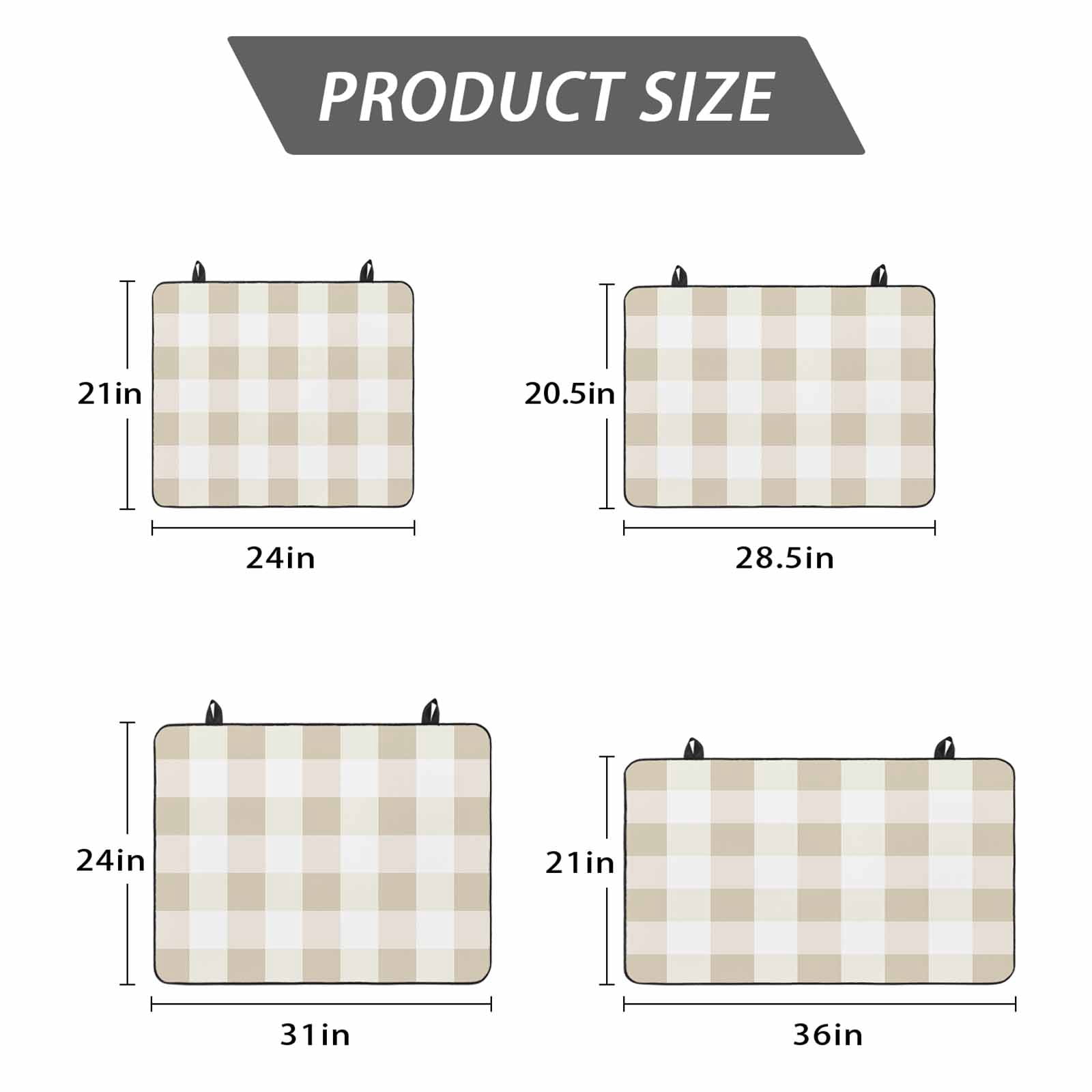 Beige Plaid Stove Top Cover for Electric Stove, Heat-proof & Non Slip Glass Top Stove Cover Protector, Spring Summer Farmhouse Buffalo Checkered Kitchen Flat Cooktop Rubber Mat 24x21 Inches