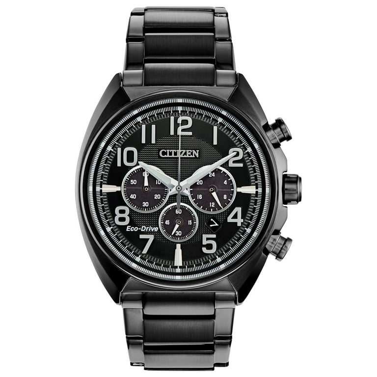 Citizen Men's Eco-Drive Black IP Chronograph Watch and Bracelet