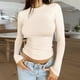 thumbnail image 2 of Top ajustado con cuello redondo estilo Y2K para mujer Top básico liso camisa Sexy traje de calle, 2 of 7