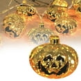 thumbnail image 6 of Ghost Face Pumpkin String Lights - 9FT Black Wire with Orange LED Lights, Battery Powered Halloween Decor for Home, Trees, Wall & Garden Parties, 6 of 7
