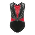 thumbnail image 3 of renvena Gymnastics Leotard for Girls Sleeveless Sparkle Dance Bodysuit Athletic Unitard with Shorts Hairband Red 16, 3 of 7