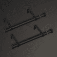 thumbnail image 3 of Side Mount 1 1/8" Diameter Curtain Rod Set of Two with Matte Black End Cap Finials and Steel Wall Mounted 12” to 20” Adjustable Curtain Rods, Matte Black, 3 of 6