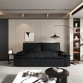 thumbnail image 4 of 70" Sleeper Sofa with Pull Out Bed,3-in-1 Velvet Convertible Sofa Bed with Side Storage,Queen Size Sleeper Sofa Loveseat with Adjustable Backrest and 2 Pillows for Living Room,Black, 4 of 9