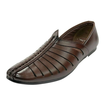 Punjabi Jutti for Mens Breathable Comfort Fashion Loafers Indian Shoes Sherwani Shoes US 8 / EURO 42