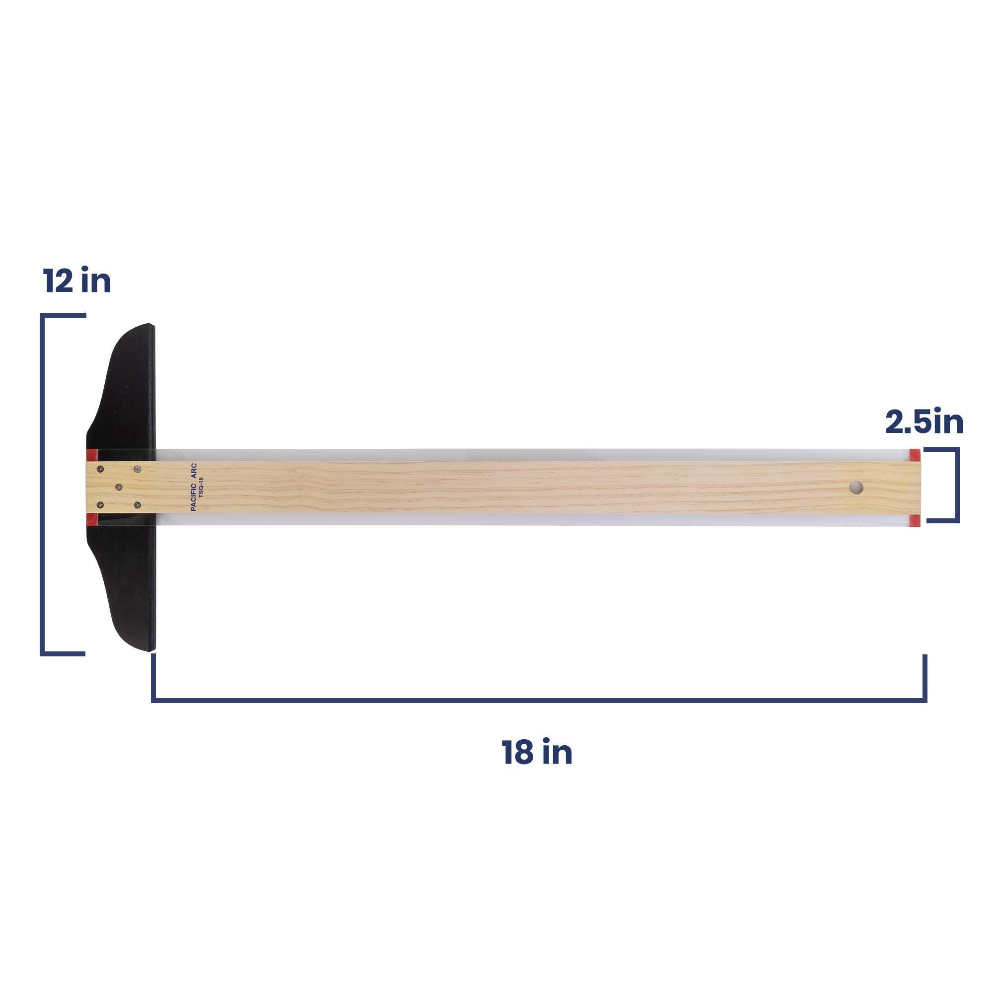 Pacific Arc, 18 Inch T Square, Traditional Maple Blade with Acrylic Edge
