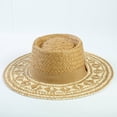 thumbnail image 2 of AJGRHE Classic Panama Sun Hat For Summer Wide Brim Boater Beach Outdoor Travel Beige One Size, 2 of 4