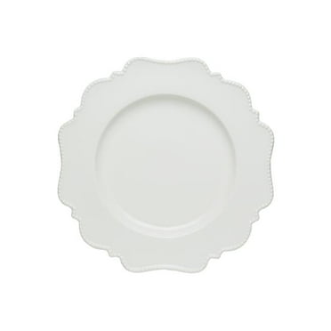 12.5 in. Pinpoint Round Platter, White