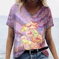 thumbnail image 5 of 2024 New Style Women T shirt Summer Floral Butterfly T-Shirt  Women‘s Clothing Oversized Designer Short Sleeve V Neck Tee Blouse, 5 of 7
