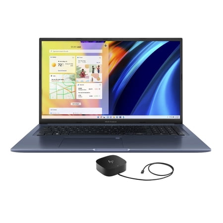ASUS VivoBook 17X S1703 Home/Business Laptop (AMD Ryzen 5 5600H 6-Core  17.3in 60Hz Full HD (1920x1080)  AMD Radeon  12GB RAM  Win 11 Home) with G5 Essential Dock