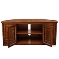 thumbnail image 3 of Design House Leick Home Solid Wood Mission Oak Four Door Corner TV Stand, 3 of 5