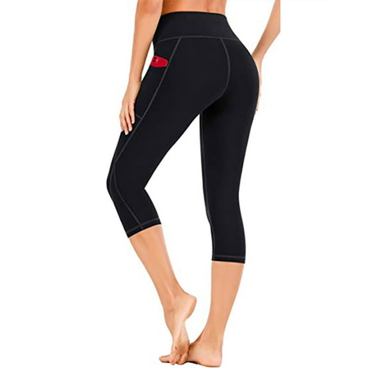 Sexy Dance Womens Quick Dry Crop Yoga Leggings with Pockets Skinny Gym  Exercise Sports Pants Sportswear Athleticwear Non See-through 