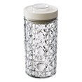 thumbnail image 1 of Tarro hermético vintage de plástico transparente con tapa abatible, apilable, con apertura de un botón, organizador de cocina para cereales, harina de arroz, pasta y aperitivos., 1 of 8