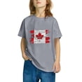 thumbnail image 5 of gljltg (3-10 Years) Unisex Kids Summer Fashionable Cute Maple Leaf Print Casual Short Sleeve Round Neck Cotton T-Shirt, 5 of 9
