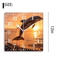 thumbnail image 2 of 12 Inch Wall Clock Battery Operated Silent Clock Decorative for Office, Kitchen, Outdoor, Living Room，Beautiful Dolphin Sunset Ocean Sea Pattern, 2 of 4
