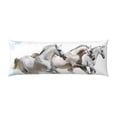 thumbnail image 2 of Lsque Running White Horses Body Pillow Case Cover,Ultra-Soft Microfiber Bed Pillow Cases 20x54 inches,Elegant Bedding,Breathable Durable Pillow Cover with Envelope Closure, 2 of 8