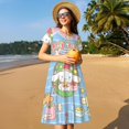 thumbnail image 3 of Lsque Sanrio Print Women's Casual Dress T-Shirt Summer Short Sleeve Scoop Neck Swing Dresses, 3 of 7