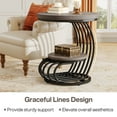 thumbnail image 6 of Fnova End Table Modern Wood Narrow Farmhouse Side Tables with Storage Shelf for Living Room, Bedroom, Nightstand, 6 of 16