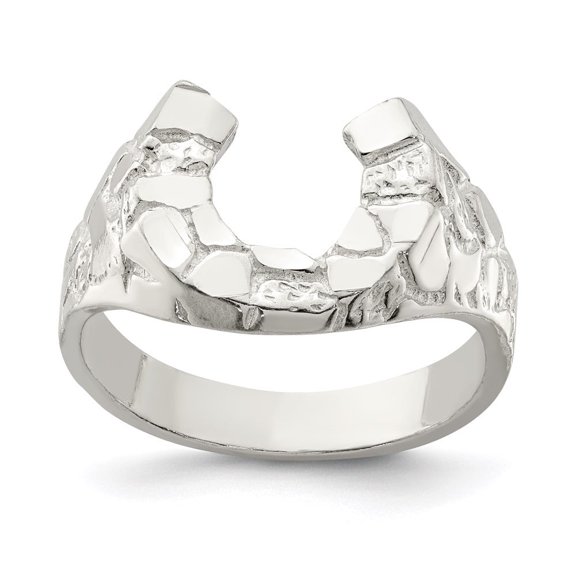 Auriga Fine Jewelry 925 Sterling Silver Horseshoe Ring Size 11 for Men's