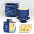 thumbnail image 5 of MAIA Ceramic 5.5 oz Butter Crock for Counter with Water Butter Spreader Holder for Spreadable Butter French Butter Dish with Lid Butter Keeper on Kitchen Counter Blue Kitchen Décor, 5 of 7
