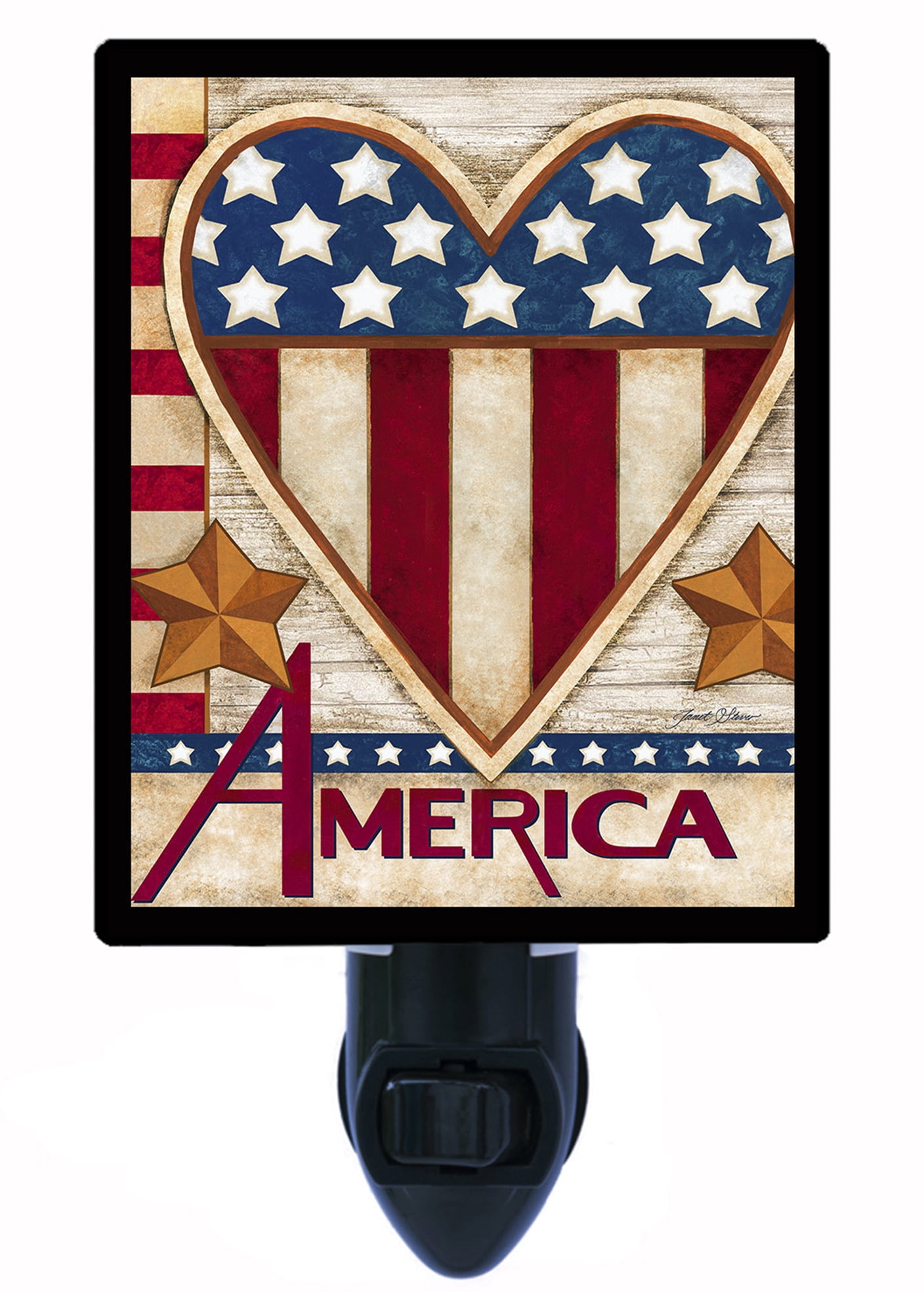 Patriotic Decorative Photo Night Light Plus One Extra Free Switchable