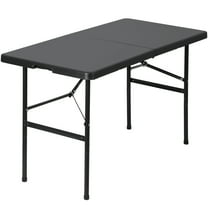 ZOPan 4ft Plastic Folding Table Heavy duty Table Outdoor Indoor Camping Party Black, Assembly Required