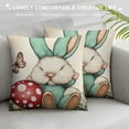 thumbnail image 3 of PRATYUS  Happy Easter Hello Spring Gnome Flower Throw Pillow Covers, Cushion Case Decoration for Sofa Couch 20x20in, 3 of 5