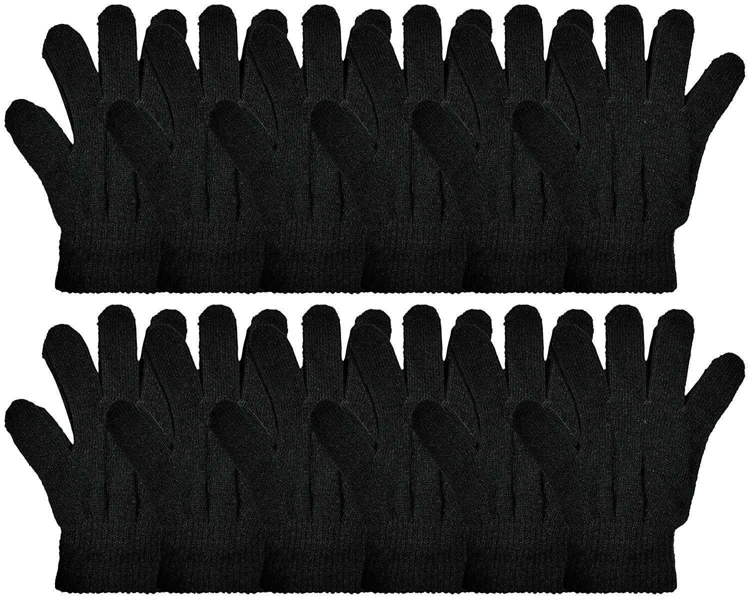 12 Pair Gripper Black Magic Gloves Winter Unisex Men Ladies one size Wholesale 