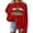 #427-Red, variant on Craaazy Christmas Trees With Lights Printed Shirts For Women Long Sleeve Crew Neck Sweatshirts Gifts For Women