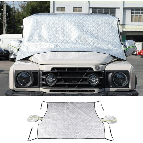 Windshield Snow Cover for Ineos Grenadier 2020-2024, Car Snow Cover, Front Windshield Sunshade, Exterior Windscreen Privacy Sun Shade, UV-Rays Sun Ice Snow Frost Protector,4-Layer Windshield Cover
