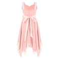 thumbnail image 2 of iEFiEL Girls Chiffon Shiny Sequin Bowknot Birthday Party Dress Asymmetrical Hem Prom Wedding Flower Girls Dress A Pink 6, 2 of 7