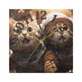 thumbnail image 5 of Cats Astronauts Orange Wall Clock Square Silent Non Ticking Battery Operated Clock for Home Bathroom Kitchen Bedroom Living Room, 5 of 8
