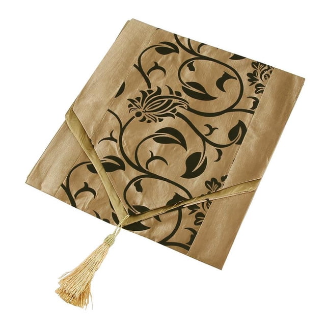 Camino de Mesa Camaleón Flocado Mantel Home Runners Table Flag Cover (Champagne) Tmvgtek Libre de BPA