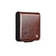 thumbnail image 2 of QIALINO For Samsung Galaxy Z Flip7 5G Case with Card Holder Genuine Cow Leather Stand Phone Cover Brown, 2 of 5