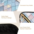 thumbnail image 5 of FORMRS Makeup Bag Travel Cosmetic Organizer for Women Fold Flat Zipper Pouch with Handle, Beige Art Pattern, 5 of 8
