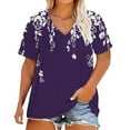 thumbnail image 2 of Purple Womens Tops Plus Size V Neck T Shirts Women Short Sleeve Tops Casual Summer Tshirts Loose Fit Tee Shirts for Women, 2 of 4