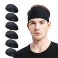 thumbnail image 2 of Running Headbands for Men 6 Pack, Mens Stretchy Headband for Football, 2 of 5