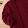 thumbnail image 4 of Toddler Kids Sweaters Open Front Cardigan Outerwear Boys Girls Fall Winter Clothes Long Sleeve Knitted Jackets (2 Years, Wine), 4 of 7