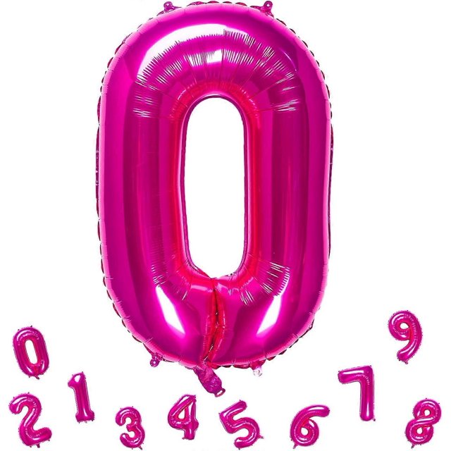 Globos de aluminio rosa número 2 de 32 pulgadas, decoración digital para fiestas de cumpleaños (globo rosa número 2)