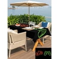 thumbnail image 5 of Rectangle Outdoor Tablecloth With Umbrella Hole And Zipper– Black Video Game Themed Waterproof Patio Table Cover for Party, Picnic, Backyard, 60"x102" , Gamer Game Controller Lines, 5 of 8