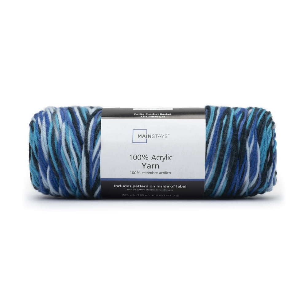 Mainstays 100 Acrylic Yarn 5oz, Medium, Blue Multi