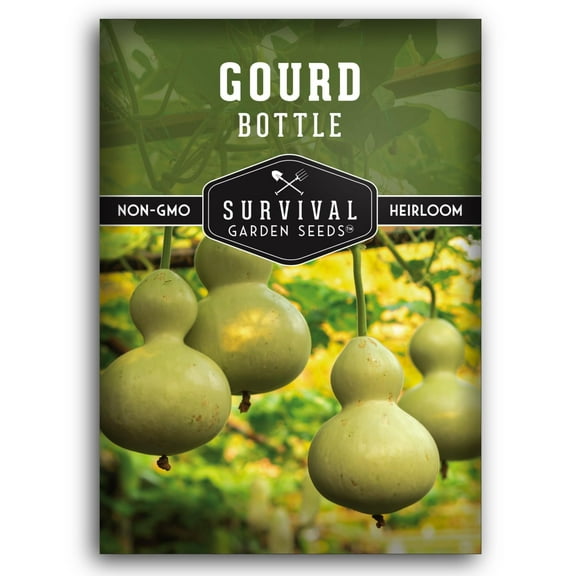 Bottle Gourd Seed - Birdhouse or Calabash Gourds - Non-GMO Heirloom Annual Full Sun Vegetable - 1 Pack