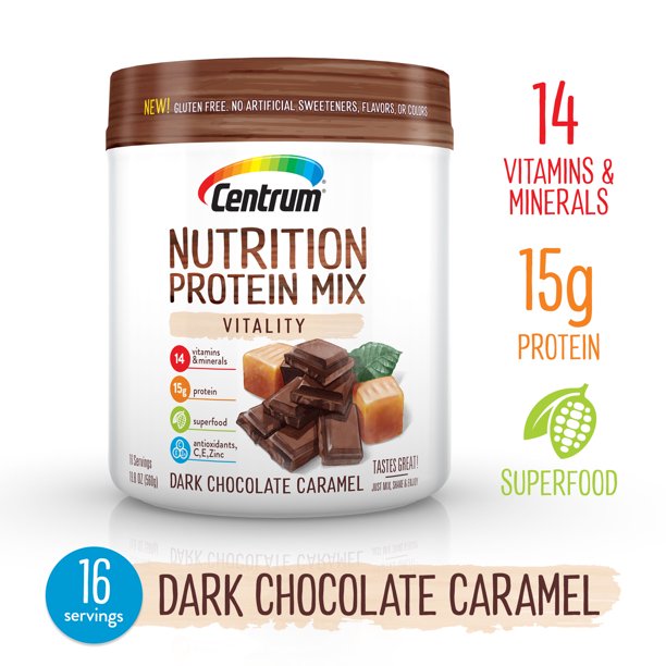 Centrum Nutrition Protein Powder Mix Vitality, Dark Chocolate Caramel