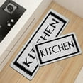 thumbnail image 4 of Black Grey Kitchen Rugs Mats Set 2 Pieces Abstract Modern Art Cushioned Anti-Fatigue Kitchen Rug Waterproof Non Slip Comfort Heavy Duty Standing Floor Mat Carpets for Kitchen Laundry, 17"x47"+17"x28", 4 of 6