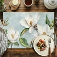 thumbnail image 4 of Farmhouse Rustic Magnolia Placemat of 1 PC, White Green Table Mats Washable Heat-Resistant Non-Slip Place Mats for Kitchen Dinner Table Indoor Outdoor Decor,13x19 Inch, 4 of 9