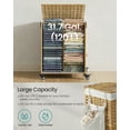 thumbnail image 3 of 31.7 Gallon Rolling Laundry Hamper with Wheels & Removable Liner, Synthetic Rattan Storage Basket, 18.1x15.7x26 Inches, Natural, 3 of 5