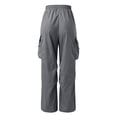 thumbnail image 6 of Men's Baggy Cargo Pants Loose Fit Drawstring Parachute Pants Mens Summer Pants Dark Gray M, 6 of 6