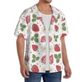 thumbnail image 3 of Salouo Strawberry Pattern Cuban Collar Shirts for Men Button-Down Shirt Men's Short Sleeve Shirts Hawaiian Shirts Casual Shirts -4X-Large, 3 of 6