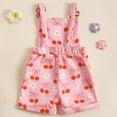 thumbnail image 4 of Sopiago Toddler Baby Girl Sunflower Overalls Shorts Daisy Sleeveless Jumpsuit for Toddler Girl Floral Bodysuit Summer Clothes (Pink,2-3 Years), 4 of 7