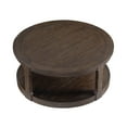 thumbnail image 3 of 40inch Large Curved 2 Tier Traditional Round Circle Wooden Center Coffee Table,Rounded Wooden Table with Wheels ,Table for living Room,Office,Apartment,Brown, 3 of 9
